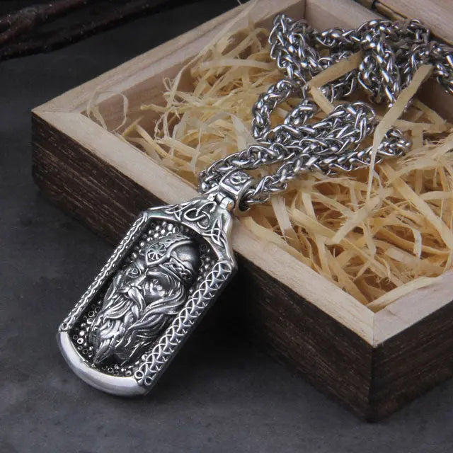 Silver Odin Necklace - Viking Heritage Store