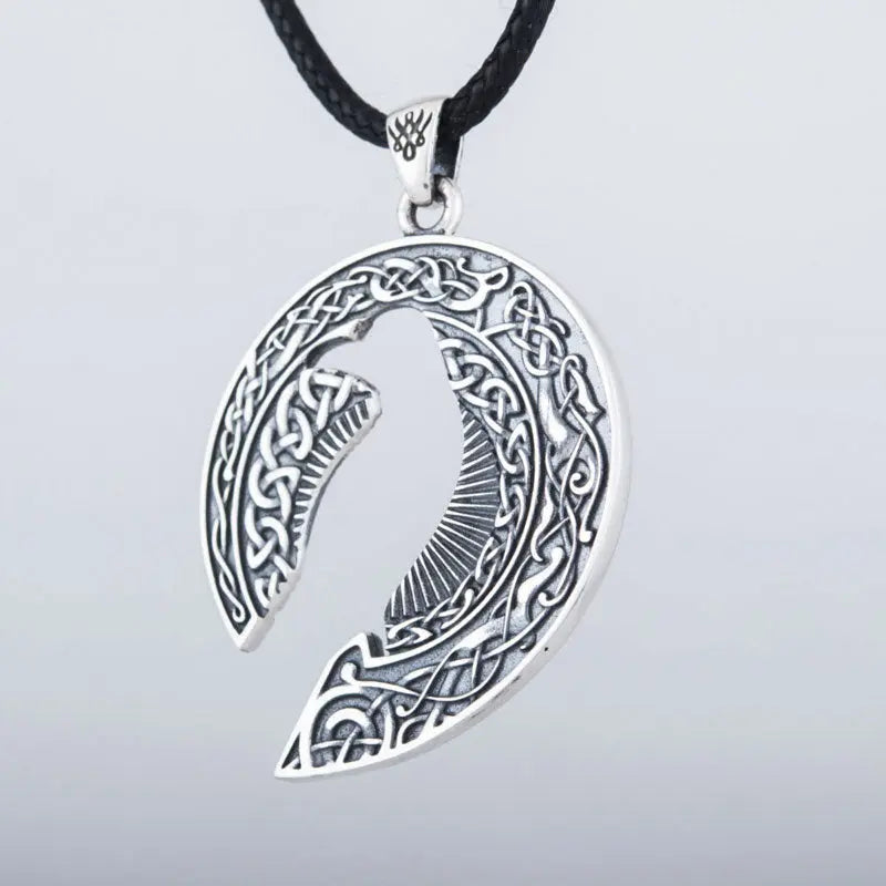 Silver Raven Necklace - Viking Heritage Store