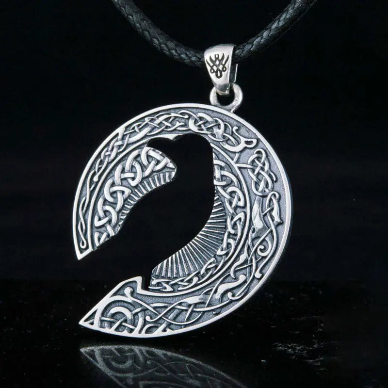 Silver Raven Necklace - Viking Heritage Store