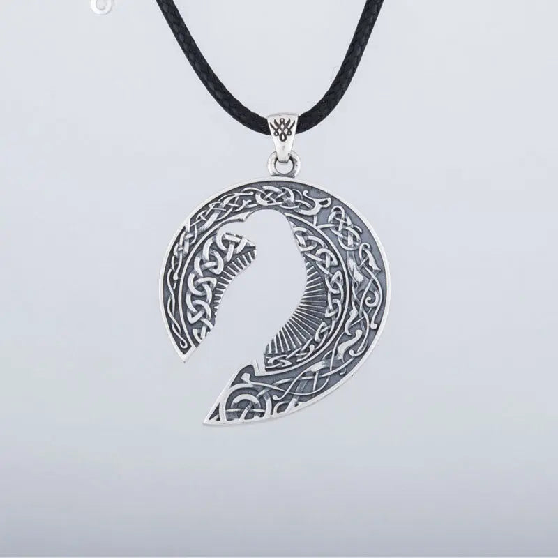 Silver Raven Necklace - Viking Heritage Store