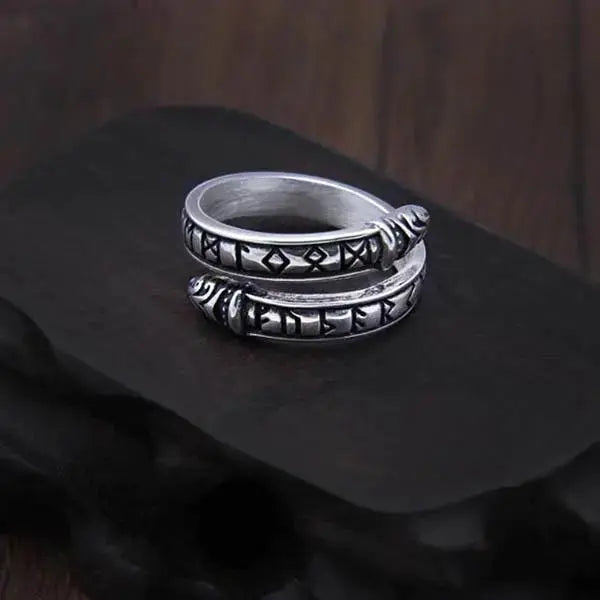 Silver Runes Ring - Viking Heritage Store