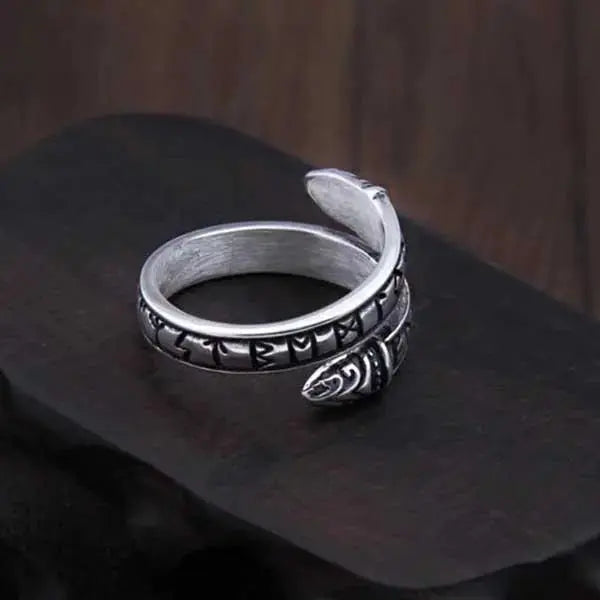 Silver Runes Ring - Viking Heritage Store