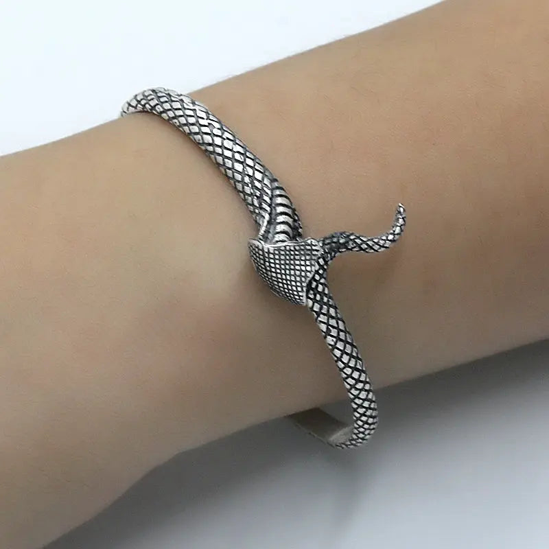 Silver Snake Bracelet - Viking Heritage Store