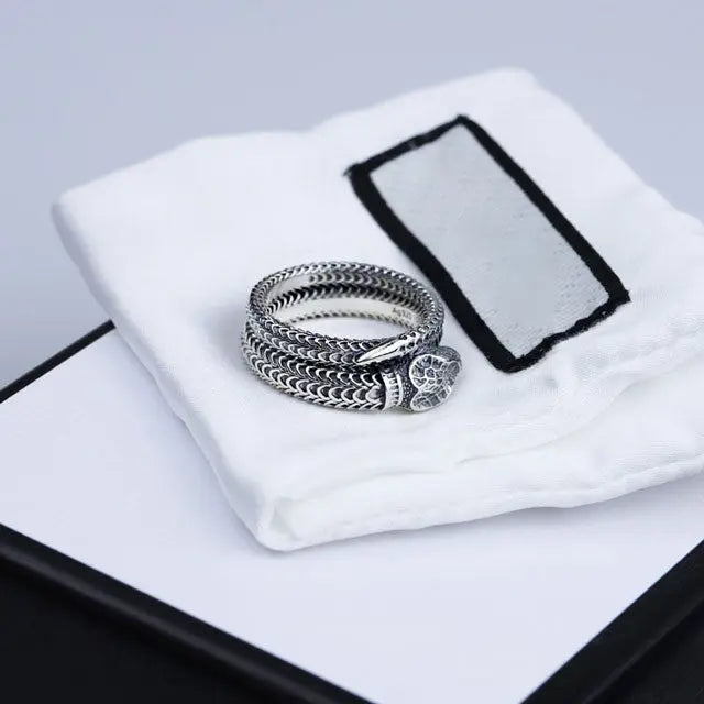 Silver Snake Ring - Viking Heritage Store