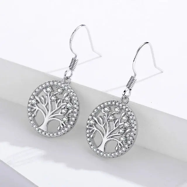 Silver Tree of Life Earrings - Viking Heritage Store