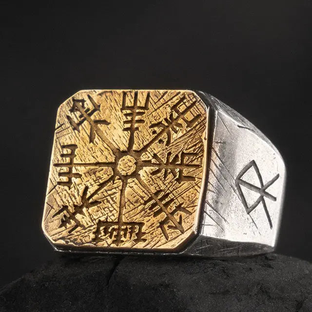 Silver Vegvisir Ring - Viking Heritage Store