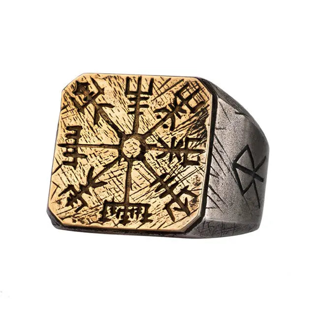 Silver Vegvisir Ring - Viking Heritage Store