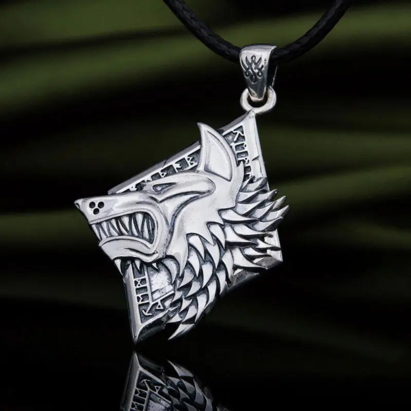 Silver Wolf Necklace - Viking Heritage Store