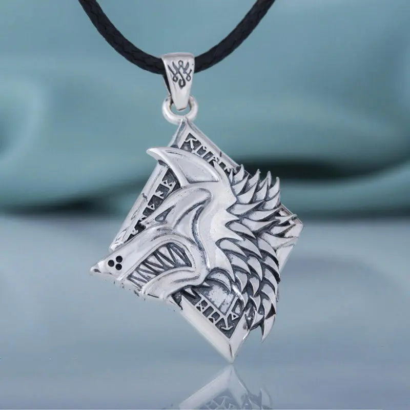 Silver Wolf Necklace - Viking Heritage Store