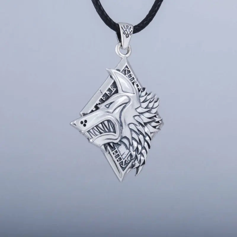 Silver Wolf Necklace - Viking Heritage Store