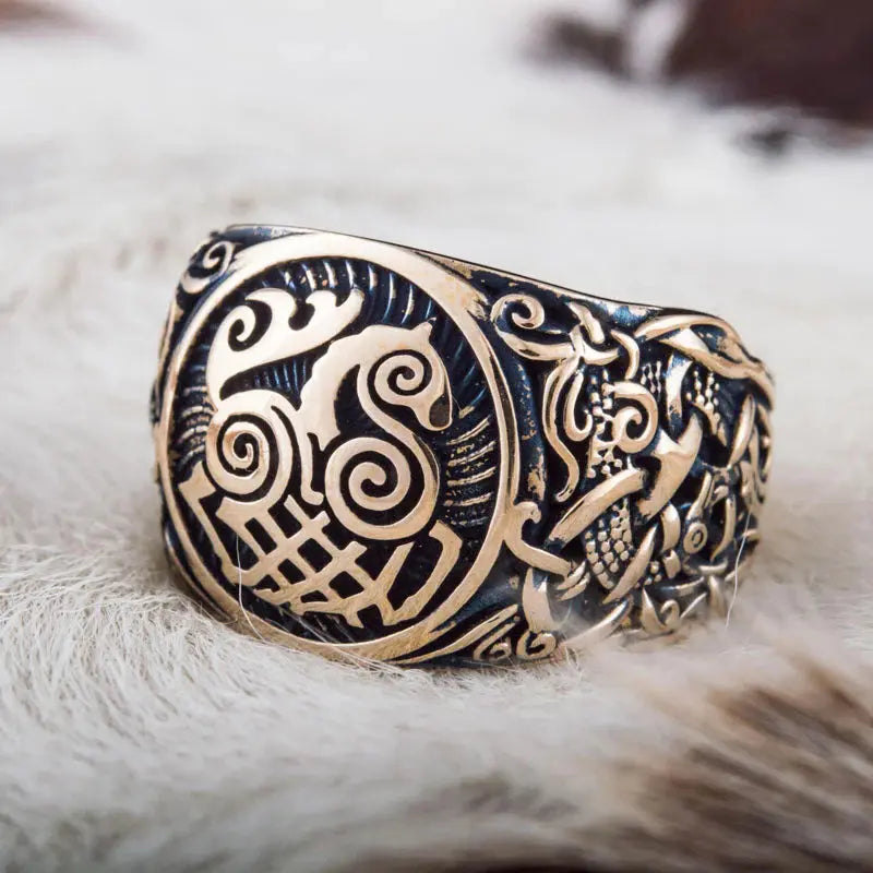 Sleipnir Ring (Solid Bronze) - Viking Heritage Store