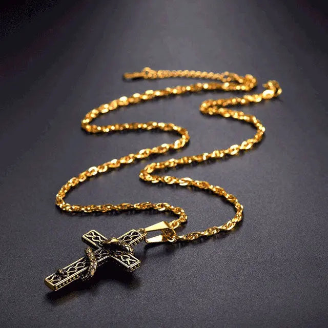 Snake Cross Necklace - Viking Heritage Store