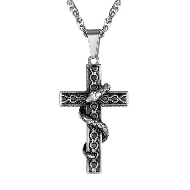 Snake Cross Necklace - Viking Heritage Store