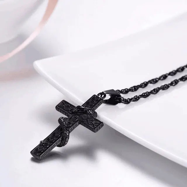 Snake Cross Necklace - Viking Heritage Store