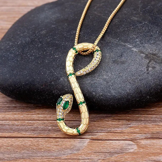 Snake Style Gold Necklace - Viking Heritage Store