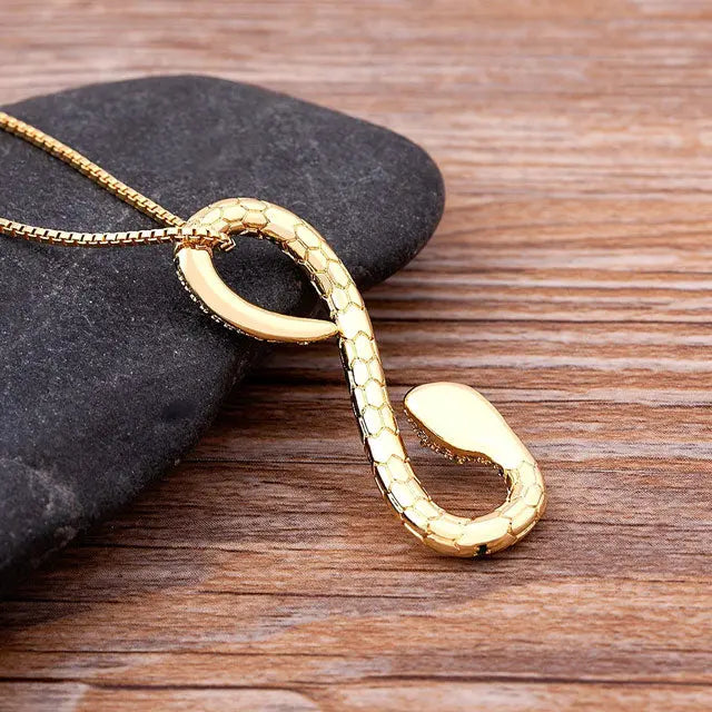 Snake Style Gold Necklace - Viking Heritage Store