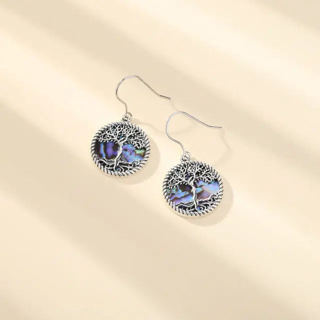 Tree of Life Earrings Silver - Viking Heritage Store