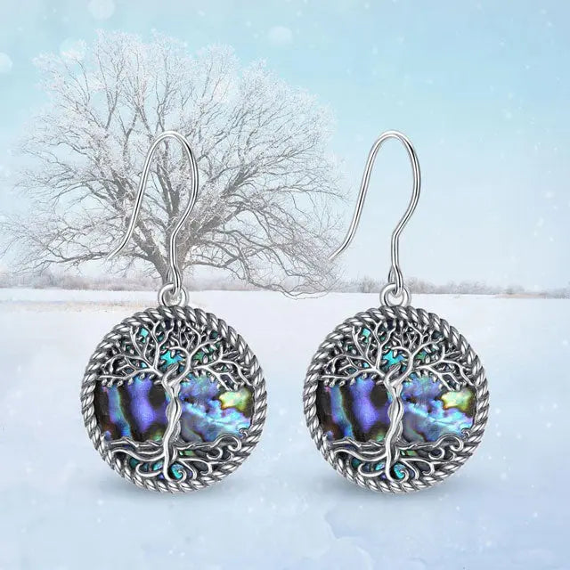 Tree of Life Earrings Silver - Viking Heritage Store