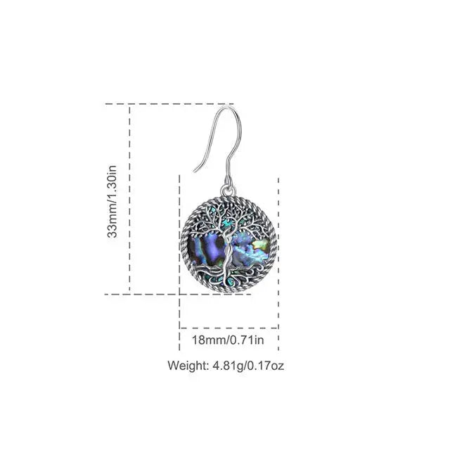 Tree of Life Earrings Silver - Viking Heritage Store