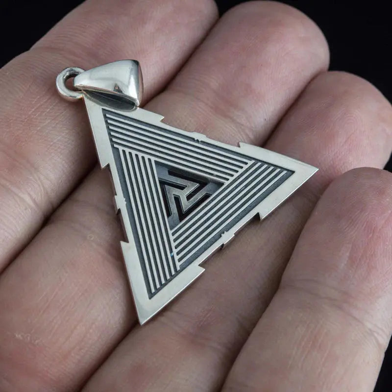 Valknut Necklace (Silver) - Viking Heritage Store