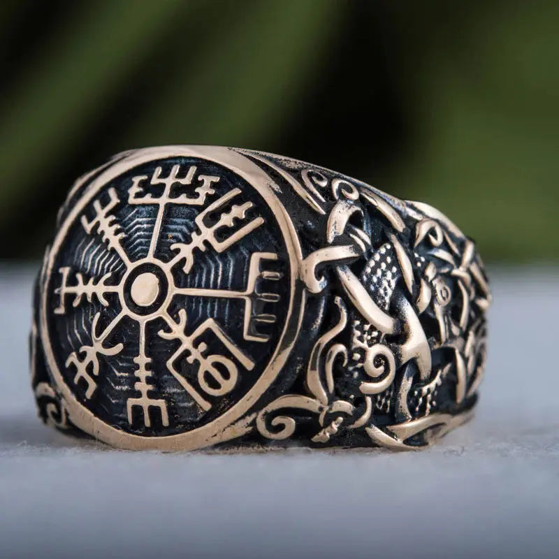 Vegvisir Ring (Solid Bronze) - Viking Heritage Store