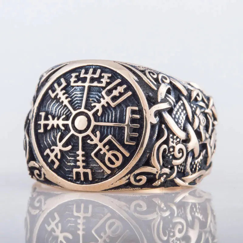 Vegvisir Ring (Solid Bronze) - Viking Heritage Store