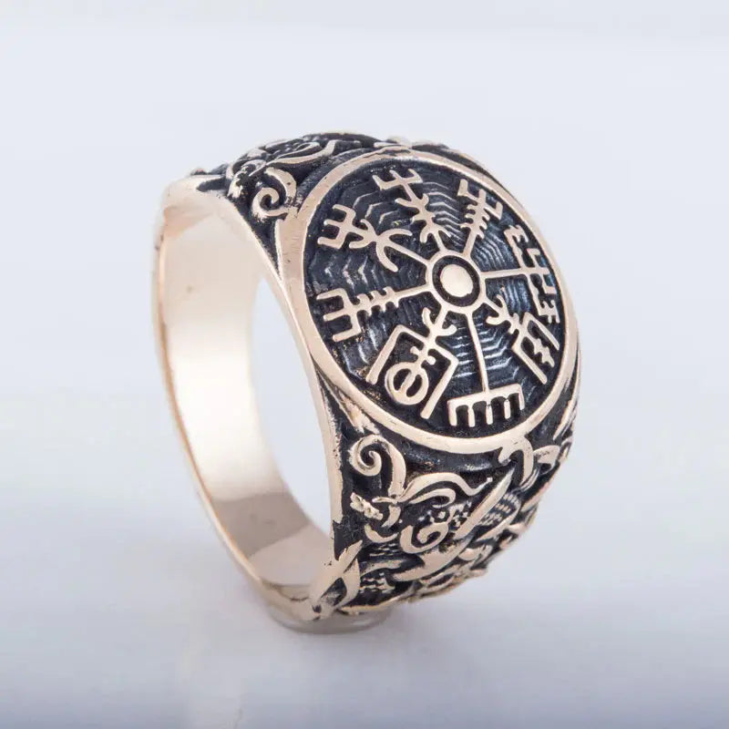 Vegvisir Ring (Solid Bronze) - Viking Heritage Store