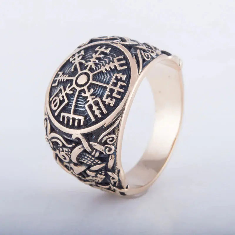 Vegvisir Ring (Solid Bronze) - Viking Heritage Store