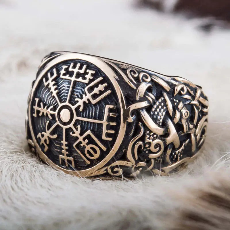 Vegvisir Ring (Solid Bronze) - Viking Heritage Store