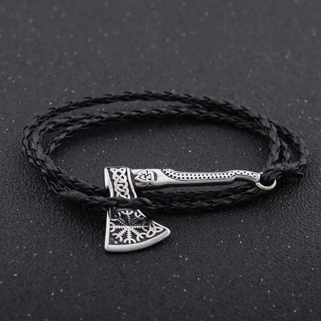 Viking Leather Axe Bracelet - Viking Heritage Store