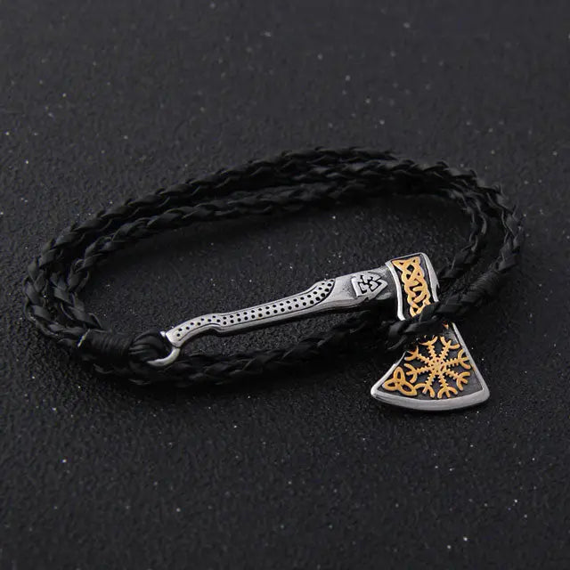 Viking Leather Axe Bracelet - Viking Heritage Store