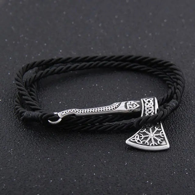 Viking Leather Axe Bracelet - Viking Heritage Store