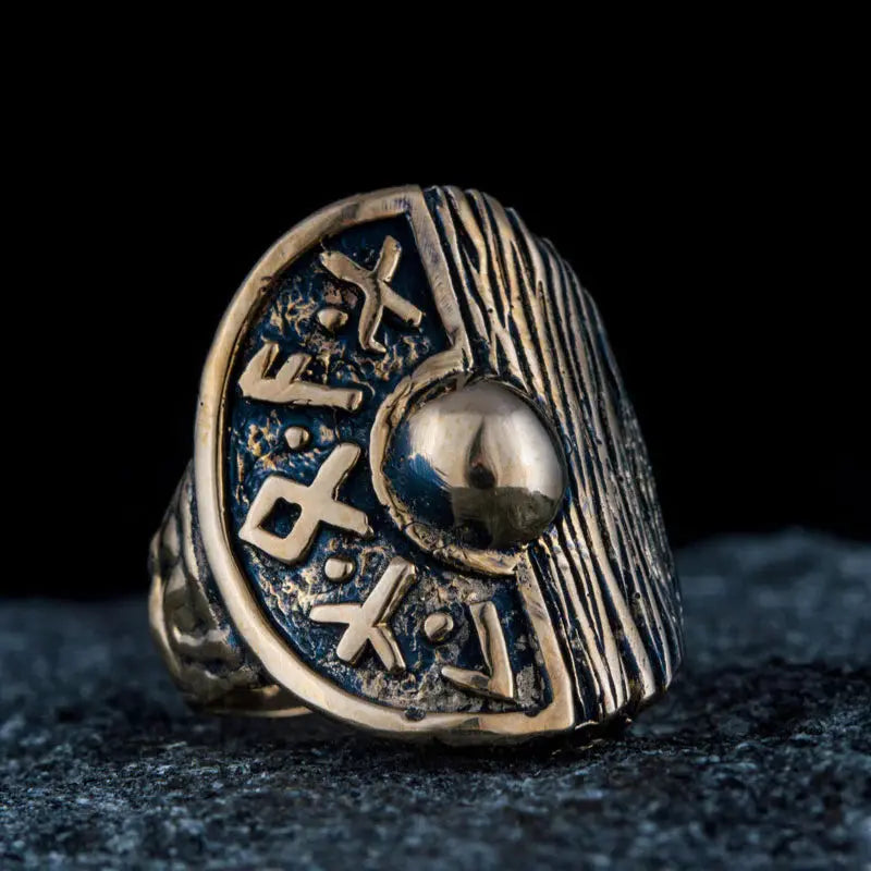 Viking Shield Ring (Solid Bronze) - Viking Heritage Store