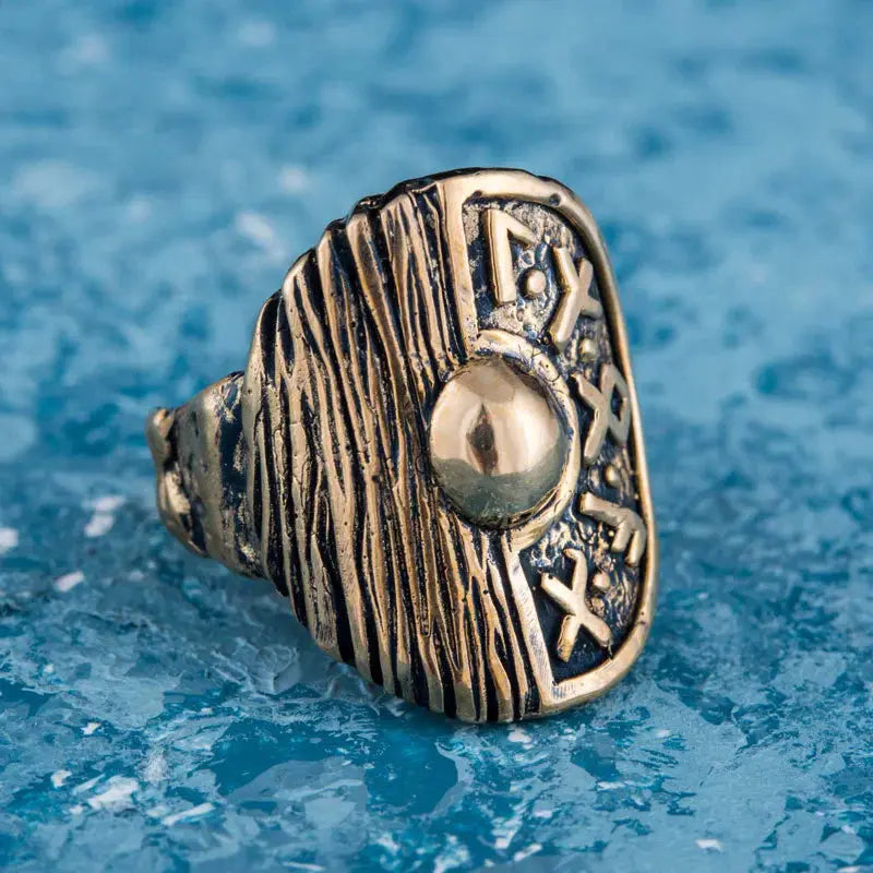 Viking Shield Ring (Solid Bronze) - Viking Heritage Store