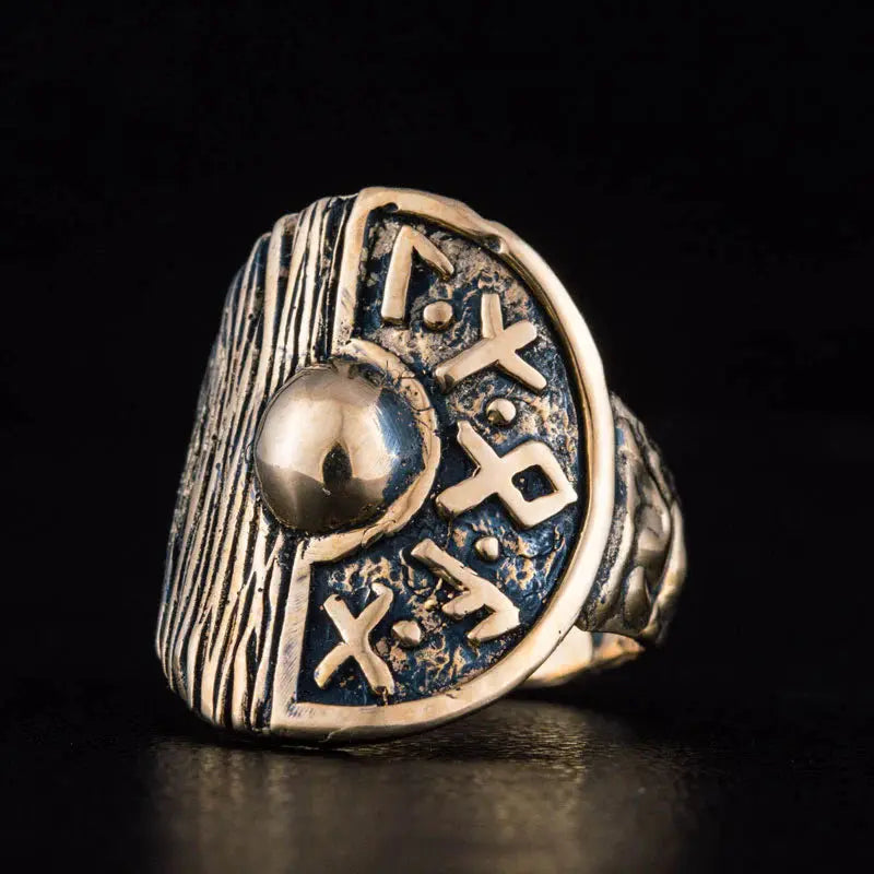 Viking Shield Ring (Solid Bronze) - Viking Heritage Store