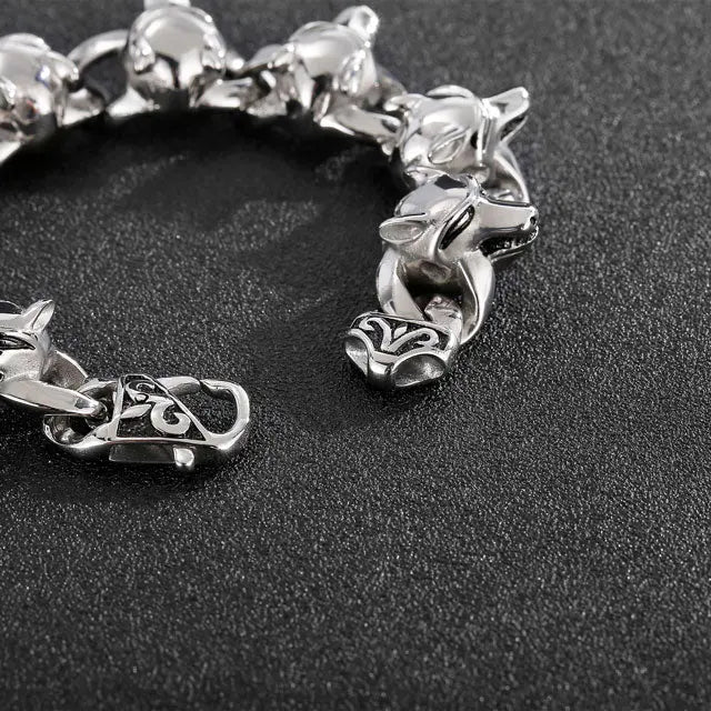 Viking Wolf Head Bracelet - Viking Heritage Store