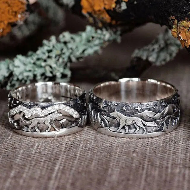 Wolf Wedding Ring Sets - Viking Heritage Store